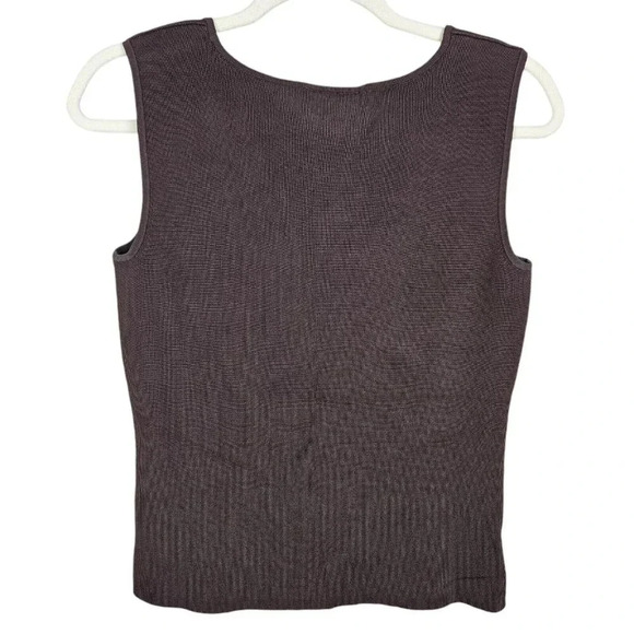 Talbots Brown Round Neck Sleeveless Pullover Tank Top Shell Size Medium - Picture 3 of 9